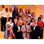 John Wayne, Goldie Hawn, Lily Tomlin, Dennis Allen, Johnny Brown, Ruth Buzzi, Judy Carne, Richard Dawson, Ann Elder, Teresa Graves, Larry Hovis, Dick Martin, Gary Owens, Dan Rowan, Barbara Sharma, Alan Sues, Tiny Tim, and Jo Anne Worley in Rowan &amp; Martin