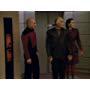 Patrick Stewart, George Coe, and Carolyn Seymour in Star Trek: The Next Generation (1987)