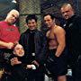 Martin Klebba with "Cradle 2 the Grave" co-stars. (L to R) Randy Couture, Tito Ortiz, Martin Klebba, Jet Li, Unknown, Chuck Liddel 