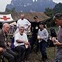 Michael Caine (seated left), director Phillip Noyce (seated center), executive producer Sydney Pollack (standing/white shirt) and producer Bill Horberg (standing/black shirt) on the set.