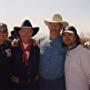 From left, actors Anthony Hornus (Renovation, Locked In a Room), Mark Rolston (Shawshank Redemption, The Departed), Brian Libby (Heat, Shawshank Redemption) and DJ Perry (An Ordinary Killer, Renovation) on the Ariz. set of Miracle at Sage Creek.