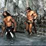Arnold Schwarzenegger and Wilt Chamberlain in Conan the Destroyer (1984)