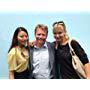 Director Harald Hamrell with actresses Lisette Pagler and Marie Robertsson, press conference for Real Humans, season 2.