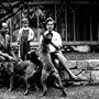 Humphrey Bogart, Lauren Bacall, and their son, Stephen, with their pet boxers at home in Los Angeles, CA, 1952.