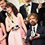 Nikolaj Coster-Waldau, Peter Dinklage, Carice van Houten, Maisie Williams, and Gwendoline Christie at an event for The 67th Primetime Emmy Awards (2015)