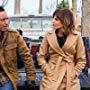 Aasif Mandvi and Katja Herbers on the set of EVIL