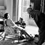 Director Henry King watches Jennifer Jones and William Holden rehearse on the set of "Love Is a Many-Splendored Thing" 1955 20th Century Fox