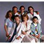 Neil Patrick Harris, Mitchell Anderson, Max Casella, Kathryn Layng, Belinda Montgomery, Lawrence Pressman, and James Sikking in Doogie Howser, M.D. (1989)