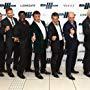 Antonio Banderas, Sylvester Stallone, Wesley Snipes, Jason Statham, Zygi Kamasa, Avi Lerner, Kevin King Templeton, Kellan Lutz, and Guy Avshalom at an event for The Expendables 3 (2014)