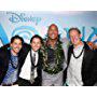 Dwayne Johnson, Jared Bush, Aaron Kandell, and Jordan Kandell at an event for Moana (2016)
