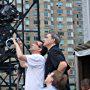 Joe Lazarov and Ron Fortunato filming on top of The Empire Hotel.