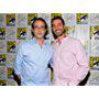 Matthew Miller and Jason Rothenberg at an event for The 100 (2014)