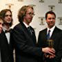 Presenters Jesse McCartney and Matthew Gray Gubler congratulate Best TV Production winners Kit Boss, Kenny Micka and Ben Stout