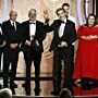 Michael Douglas, Alan Arkin, Alan J. Higgins, Chuck Lorre, Justin Hartley, and Chrissy Metz at an event for 2019 Golden Globe Awards (2019)