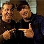 Production designer Peter Cordova with John Travolta