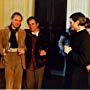 From left: Paula Molina, Terence Stamp, Marcello Aliprandi, Fabrizio Bentivoglio (on the set).