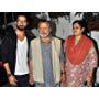 Supriya Pathak, Shahid Kapoor, and Pankaj Kapoor