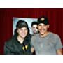 Playgoer Emile Hirsch congratulates actor Andrew Keegan