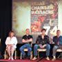 This photo was from the best reunion of The Texas Chain Saw Massacre (1974) at Days of the Dead in USA in 2012. From the left, the emcee Shawn Patrick, (Seated, L-R) 