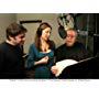 Donna Murphy in the recording studio with Glenn Slater and Alan Menken.