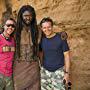 Mitch and Mark Burnett on set with Nonso Anozie playing Samson in The Bible