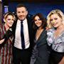 Elizabeth Banks, Jimmy Kimmel, Kristen Stewart, Naomi Scott, and Ella Balinska at an event for Charlie