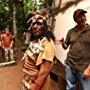 Director Terry Cunningham on set with Shane West (Jack Wilder) Natalie Martinez (Maria) Elden Henson (Gordon) and Johnny Mendoza (Shamen) El Dorado Temple Of The Sun San Ramon, Peru