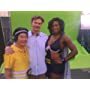 Bobby Lee, director Bruce Leddy, and Serena Williams on the set of MADtv.