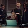 Jason Priestley, Laura Vandervoort, Cindy Sampson, and Samantha Wan in Private Eyes (2016)