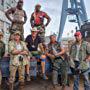 Dolph Lundgren, Sylvester Stallone, Terry Crews, Patrick Hughes, Wesley Snipes, Randy Couture and Jason Statham on set of The Expendables 3.