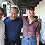 (L to R) Co-Producer, Sal Baldomar, and Dan Inosanto with his daughter, Writer-Director-Actress, D. Lee Inosanto on the set of "THE SENSEI".