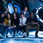 Amy Jo Johnson, Jason David Frank, Dean Israelite, Becky G, Ludi Lin, Dacre Montgomery, Naomi Scott, and RJ Cyler in Power Rangers (2017)