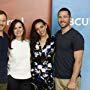 Aaron Ashmore, Michelle Lovretta, Luke Macfarlane, and Hannah John-Kamen at an event for Killjoys (2015)