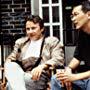 Harvey Keitel, Paul Auster, and Wayne Wang in Smoke (1995)