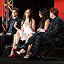Troian Bellisario, Oliver Goldstick, I. Marlene King, Keegan Allen, and Shay Mitchell at an event for Pretty Little Liars (2010)