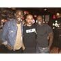 Jerrod Carmichael, Perry Strong, and Greer Barnes at The Comedy Cellar.