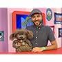 Warrick Brownlow-Pike and Dodge the Dog in the CBeebies House