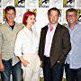 David Costabile, Tim Kring, Richard Rothstein, Alison Sudol, and Gideon Raff at an event for Dig (2015)