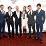 Jonathan Bailey, James Kent, Alicia Vikander, Henry Garrett, Colin Morgan, Kit Harington, and Taron Egerton at an event for Testament of Youth (2014)