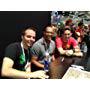 Writers Jeremy Adams, Eric Wallace, and Scribblenauts director Jeremiah Slacza - Scribblenauts Unmasked signing - DC Booth Comic Con 2013