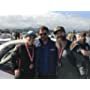 Celebrating podium finish at Olympus Rally with Aaron Kaufman and Krista Skucas