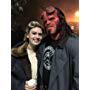 Kristina Klebe and David Harbour on the set of HELLBOY