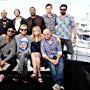 Kevin Smith, Laz Alonso, Eric Kripke, Karl Urban, Antony Starr, Jessie T. Usher, Chace Crawford, Erin Moriarty, Jack Quaid, and Tomer Capon at an event for The Boys (2019)