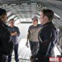 Chris Evans, Anthony Russo, Joe Russo, and Sebastian Stan in Captain America: Civil War (2016)