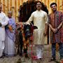 Akshay Kumar, Sudhir Pandey, Divyendu Sharma, and Bhumi Pednekar in Toilet: A Love Story (2017)