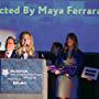 Maya Ferrara accepting award at 2018 NFMLA On Location Video Project Event