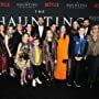 Carla Gugino, Elizabeth Reaser, Justin Falvey, Darryl Frank, Cindy Holland, Blair Fetter, Kate Siegel, Oliver Jackson-Cohen, Meredith Averill, Mckenna Grace, Lulu Wilson, Victoria Pedretti, Julian Hilliard, Paxton Singleton, and Laura Delahaye at an event for The Haunting of Hill House (2018)