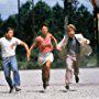 Emilio Estevez, Laura Harrington, John Short, and Yeardley Smith in Maximum Overdrive (1986)