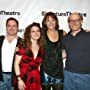 Danny McCarthy with fellow cast members Michael Countryman, Hannah Bos, Peter Friedman, and Carolyn McCormick at the opening night gala for OPEN HOUSE at Signature Theatre NYC. 